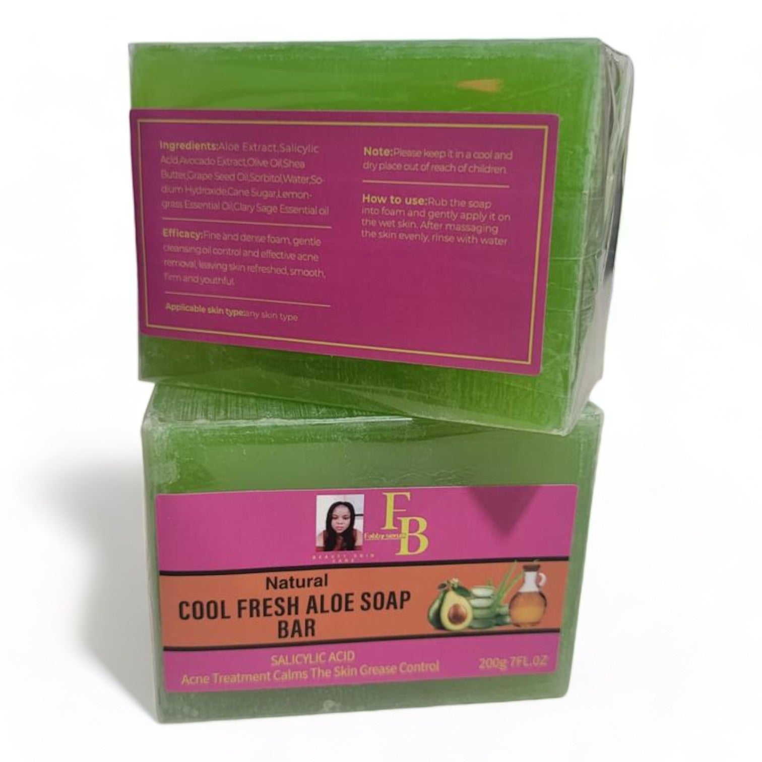 2 Soap Aloe Vera Gel from freshly cut 100% Pure Aloe